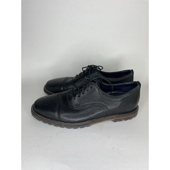 Cole Haan Black Leather Cap Toe Lace Up Casual Oxfords Shoes Men’s Sz 8M US/41EU - Picture 1 of 13
